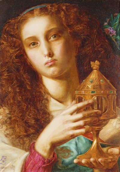 La figlia di Re Pelles che porta il Sancgraal, 1861 da Anthony Frederick Augustus Sandys